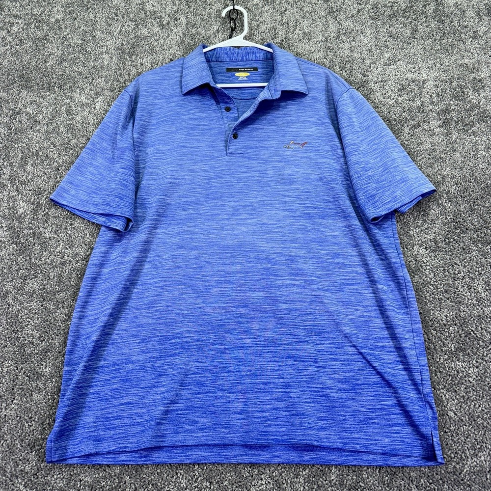 Greg Norman Polo Shirt Mens XL Blue Play Dry Golf Performance Moisture Wicking